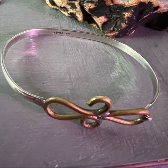 925 Sterling Silver & Copper Bracelet - Picture 5 of 10